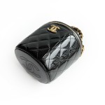 Chanel Vanity Case Round Bag in Quilted Patent Leather
